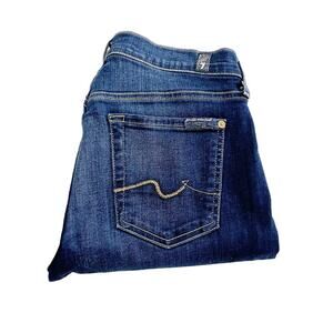 7 For All Mankind Josefina Skinny Boyfriend Dark Wash Denim Jeans SZ24